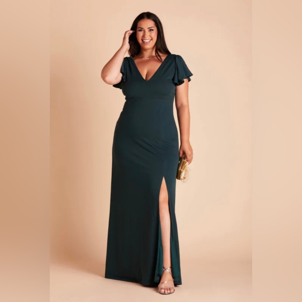 Hannah Crepe Dress Curve - Emerald 1X